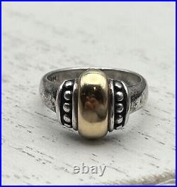 Retired James Avery Sterling 925 14k Yellow Gold Dome Beaded Ladies Ring Size 6