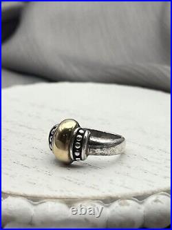 Retired James Avery Sterling 925 14k Yellow Gold Dome Beaded Ladies Ring Size 6