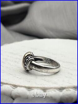 Retired James Avery Sterling 925 14k Yellow Gold Dome Beaded Ladies Ring Size 6