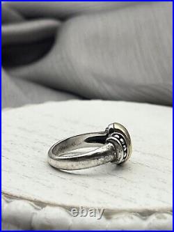 Retired James Avery Sterling 925 14k Yellow Gold Dome Beaded Ladies Ring Size 6