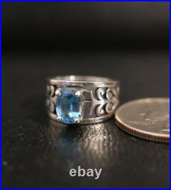 Retired James Avery Sterling 925 Adoree Ring with Blue Topaz! Sz 5