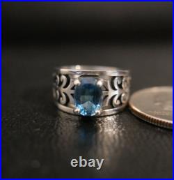 Retired James Avery Sterling 925 Adoree Ring with Blue Topaz! Sz 5