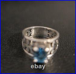 Retired James Avery Sterling 925 Adoree Ring with Blue Topaz! Sz 5