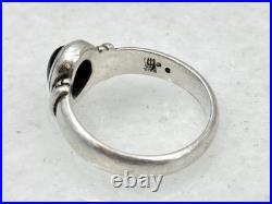 Retired James Avery Sterling Beaded Ring Cabochon Black Onyx Sz 8.25