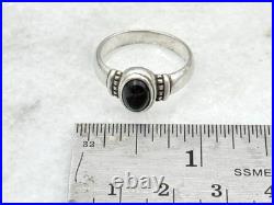 Retired James Avery Sterling Beaded Ring Cabochon Black Onyx Sz 8.25