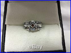 Retired James Avery Sterling Martin Luther Ring with Garnet (Size 7.5)