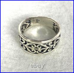 Retired James Avery Sterling Open Adorned Band Ring Size 7.5
