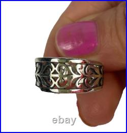 Retired James Avery Sterling Open Adorned Band Ring Size 7.5