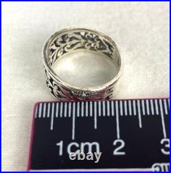 Retired James Avery Sterling Open Adorned Band Ring Size 7.5