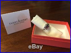 Retired James Avery Sterling Silver 14K Gold Amethyst Double Scroll Ring Size 9