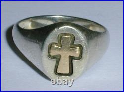 Retired- James Avery Sterling Silver 14k Gold Recessed Cross Ring- Size 6 1/2 Retired- James Avery Sterling Silver 14k Gold Recessed Cross Ring- Size 6 1/2