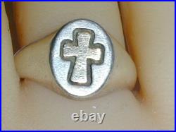 Retired- James Avery Sterling Silver 14k Gold Recessed Cross Ring- Size 6 1/2