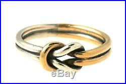 Retired James Avery Sterling Silver & 14k Lover's Knot Ring, Size 6