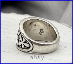 Retired James Avery Sterling Silver 925 Flower Wide Band Ring Size 6