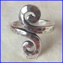 Retired James Avery Sterling Silver 925 Hammered Swirl Ring Size 9 1/2 RARE
