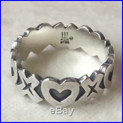 Retired James Avery Sterling Silver 925 Love Hearts Hugs and Kisses Ring Sz 6.5