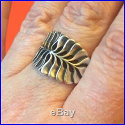 Retired James Avery Sterling Silver 925 Mimosa Leaf Ring Size 10 Excellent Con