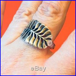 Retired James Avery Sterling Silver 925 Mimosa Leaf Ring Size 10 Excellent Con