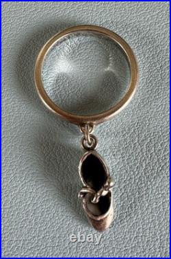 Retired James Avery Sterling Silver 925 Tap Dance Heel Shoe Dangle Charm Ring 6