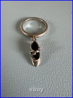 Retired James Avery Sterling Silver 925 Tap Dance Heel Shoe Dangle Charm Ring 6