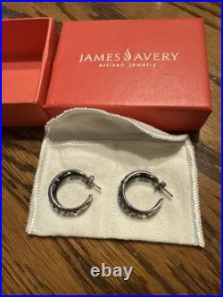 Retired James Avery Sterling Silver Adoree Hoop Post Earrings