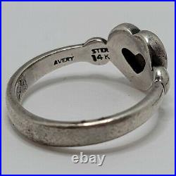 Retired James Avery Sterling Silver And 14k Gold True Heart Ring Size 5.5 Signed