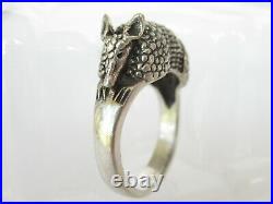 Retired James Avery Sterling Silver Armadillo Ring size 9.5