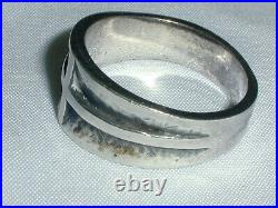 Retired James Avery Sterling Silver Band Ring With A Cross- Size 11 3/4