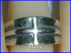 Retired James Avery Sterling Silver Band Ring With A Cross- Size 11 3/4