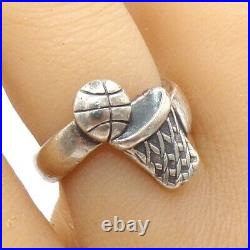 Retired James Avery Sterling Silver Basketball Sport Ring Size 5.5 LLG3