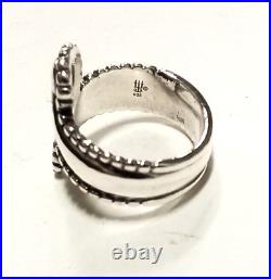Retired James Avery Sterling Silver Beaded Bypass Ring Size 7.5