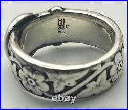 Retired James Avery Sterling Silver Belt & Buckle Band Ring Size 6