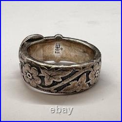 Retired James Avery Sterling Silver Belt & Buckle Band Ring Size 6