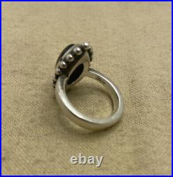 Retired James Avery Sterling Silver Black Onyx Beaded Marquise Ring Size 7