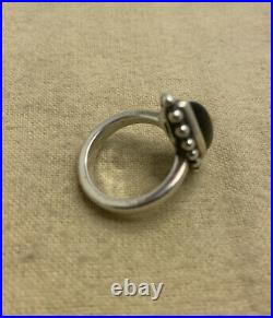 Retired James Avery Sterling Silver Black Onyx Beaded Marquise Ring Size 7