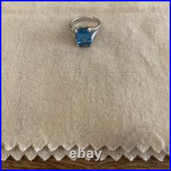 Retired James Avery Sterling Silver Blue Topaz Ring Size 4.25 Pre-owned