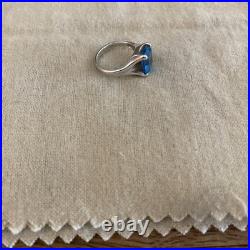 Retired James Avery Sterling Silver Blue Topaz Ring Size 4.25 Pre-owned