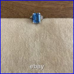 Retired James Avery Sterling Silver Blue Topaz Ring Size 4.25 Pre-owned