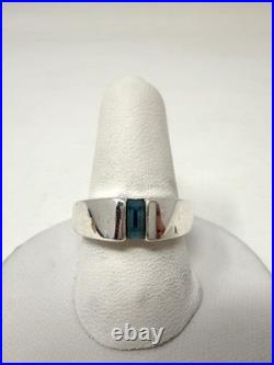Retired James Avery Sterling Silver Blue Topaz Ring Size 6.5 (B-452)
