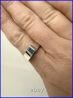 Retired James Avery Sterling Silver Blue Topaz Ring Size 6.5 (B-452)