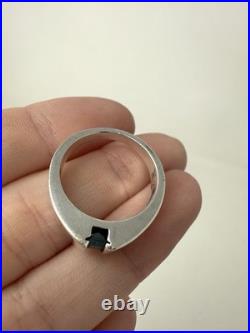 Retired James Avery Sterling Silver Blue Topaz Ring Size 6.5 (B-452)