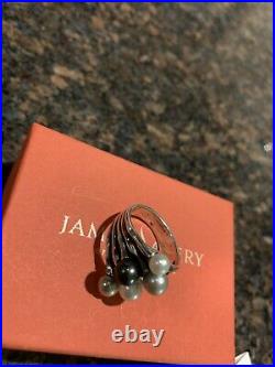 Retired James Avery Sterling Silver Burgeon Pearl Ring Size 8.5