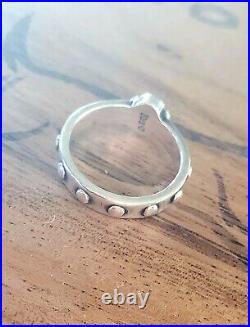 Retired James Avery Sterling Silver Cross on Beaded Band Size 8.5 NEAT Ring