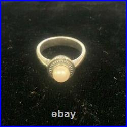 Retired James Avery Sterling Silver Cultured Pearl Ring Size 8 6.4G