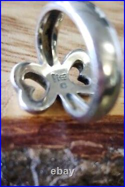 Retired James Avery Sterling Silver Double Heart Ring Size 6 Vintage, Neat Piece
