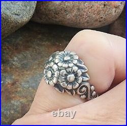 Retired James Avery Sterling Silver Flower Ring Size 5.5