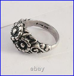 Retired James Avery Sterling Silver Flower Ring Size 5.5