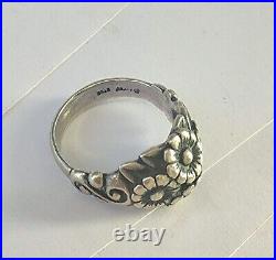 Retired James Avery Sterling Silver Flower Ring Size 5.5