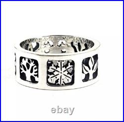 Retired James Avery Sterling Silver Four Seasons Ring Size 8 Wide Band Cutout