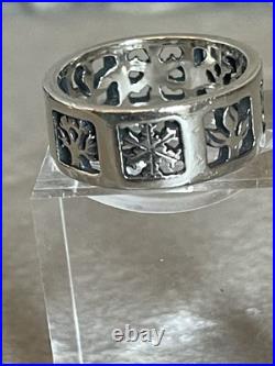 Retired James Avery Sterling Silver Four Seasons Ring Size 8 Wide Band Cutout
